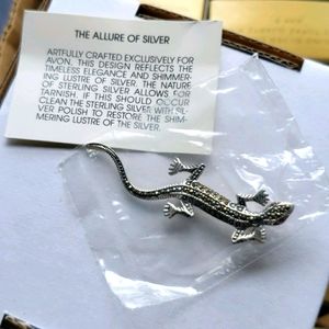 Marcasite Lizard Pin Brooch